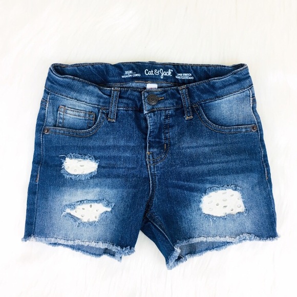 Cat & Jack Super Stretch Distressed Shorts 10/12 - Picture 1 of 5